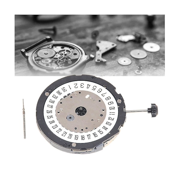 6s21 Urverksbyte av högprecisions Quartz-urverk med styrstång och enkel kalender