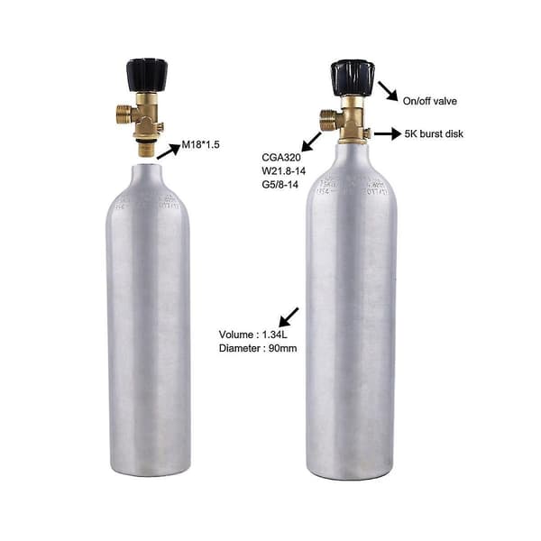 Kaasunsäädin Argon Co2 -pullolle kierteellä M18x1.5 - W21.8-14