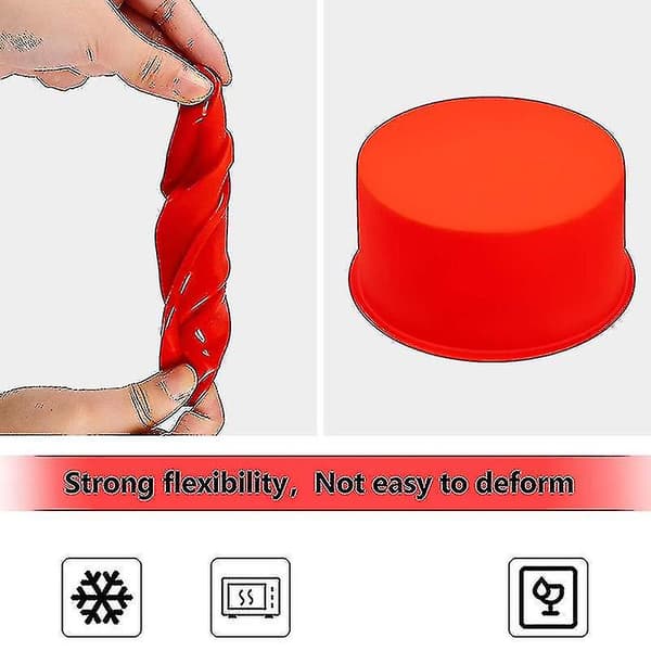 10 Stykker 10 cm Bageform Køkken Silikone Bageplade Rød, Blå