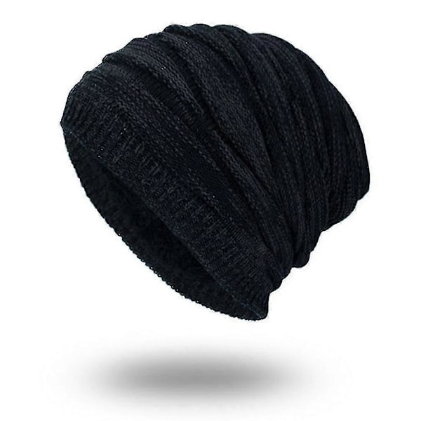 Strikket Løs Beanie Oversized Varm Vinterlue