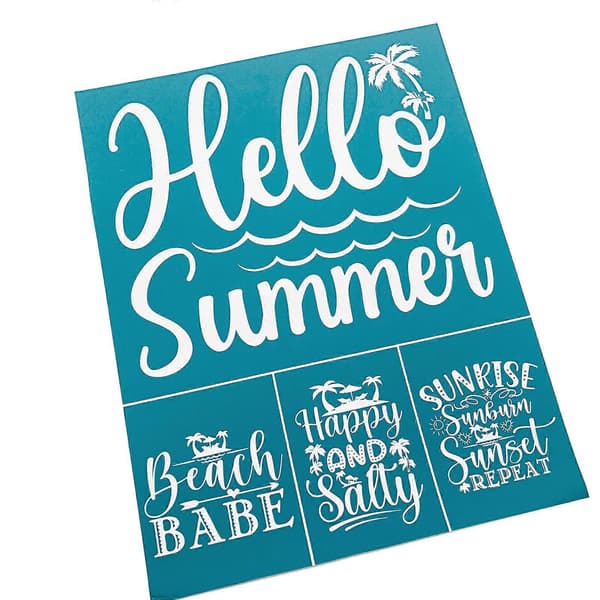 Hello Summer Selvklebende Silketrykk Sjablong Mesh Overføringer