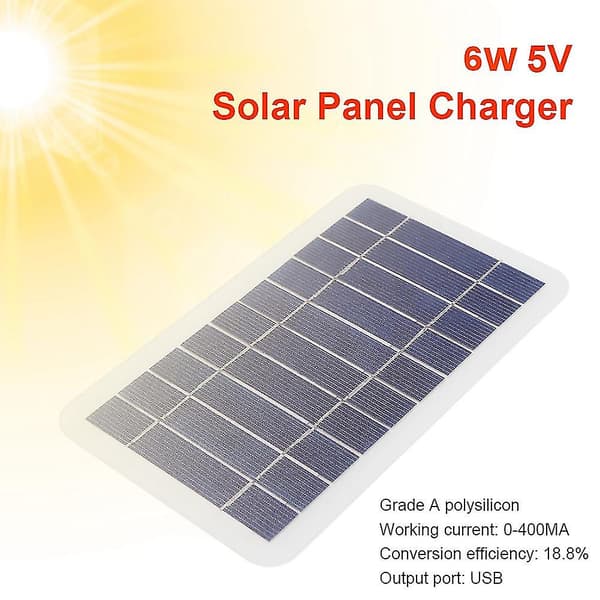 6w 5v Solcellepanel Utendørs Bærbar Monokrystallinsk Silisium Solcellelader Usb Ryggsekk Solcelle C