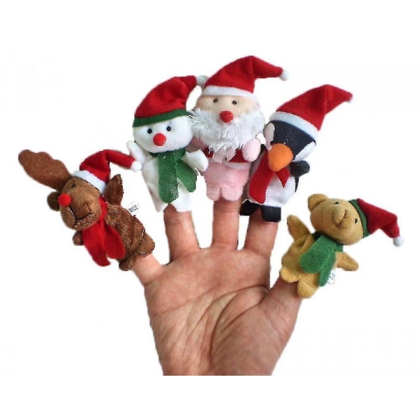 5 pehmeää pehmustettua sormenukkea Set – söpöjä joululeluja lapsille, tarinan aika, show, peliaika, koulu (punainen hattu)
