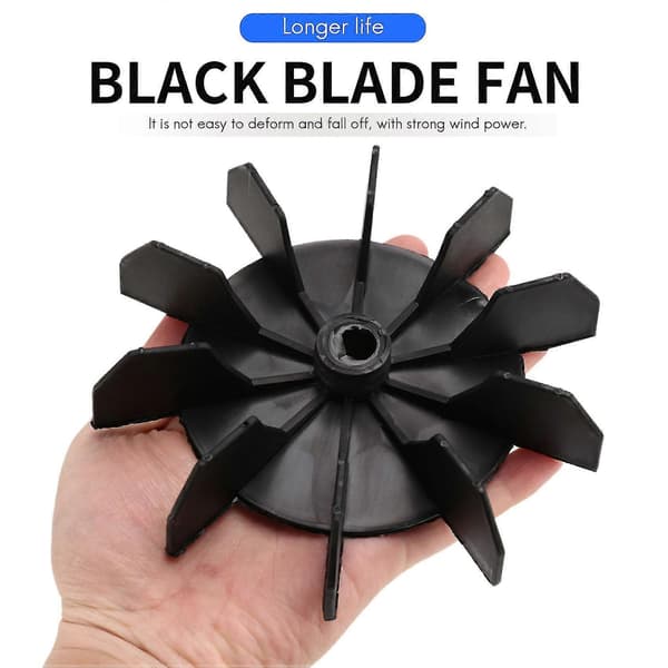 Amico udskiftningsblæser til luftkompressor med 0,5\" indre diameter og 10 blade, sort