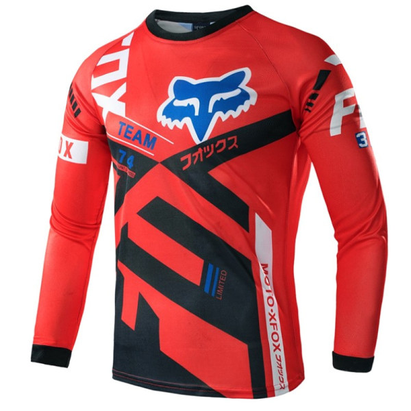 Summer FOX downhill suit cykeldragt åndbar langærmet T-shirt red XL