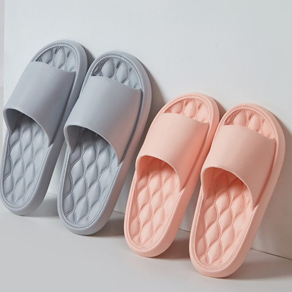 Hem Tofflor Sommar Kvinnor Män Tjock plattform Halkfri Tysta sandaler Mode Mjuksulor Par Flip-flops Dam utomhusskor Red-B 36-37(23-23.5cm)