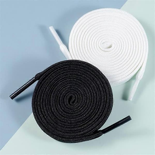 2 par flade snørebånd til træningssko, Polyester, 160 cm, Sort