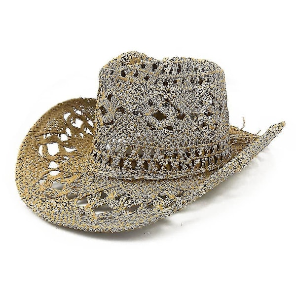 Håndlavet Cowboyhat med Huller til Kvinder/Mænd - Bredskygget Sommerstrand Solhat
