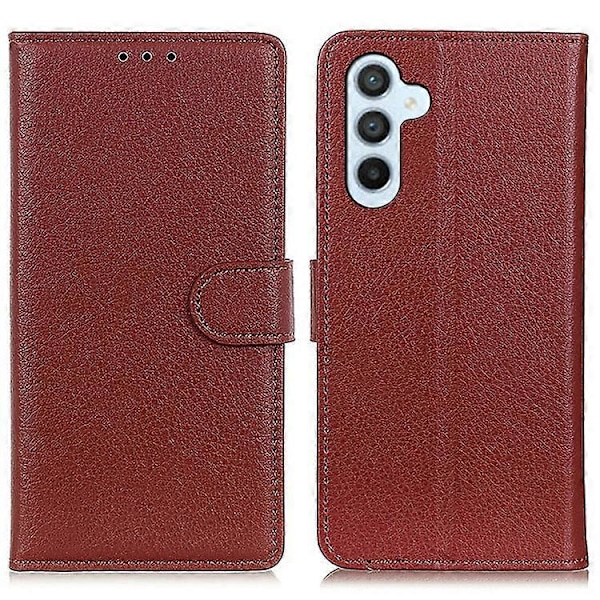 Kompatibelt Plånboksfodral för Samsung Galaxy A26 5G PU Läder Telefonskal Litchi Textur Brown