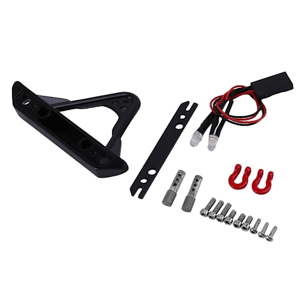 Metall Främre Stötfångare Med Lampor För Axial Scx24 Jlu Axi00002 Deadbolt 90081 1/24 Rc Crawler Bil Uppgradering