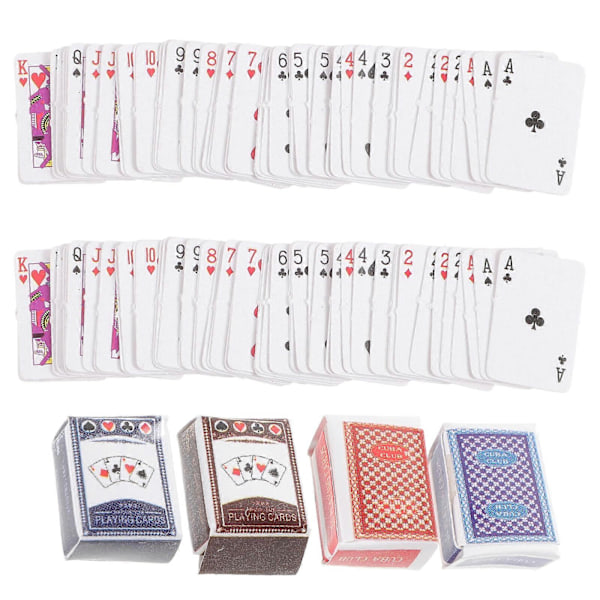 2 settiä Miniatyyri Nukkekodin Pelikortteja Lelu Lapsille Leikkikortit Mini Pokeri Kortti Satunnainen Väri
