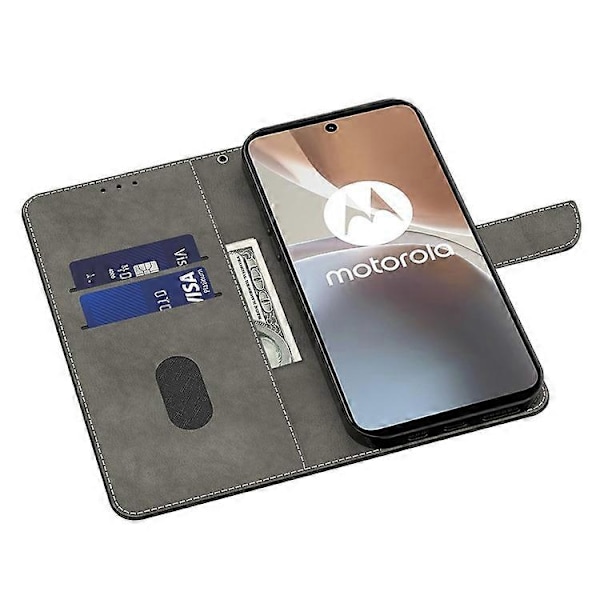 Kompatibel til Motorola Moto G73 5G PU Læder Flip Stand Telefon Cover 3D Mønster Print Pung Shell Red