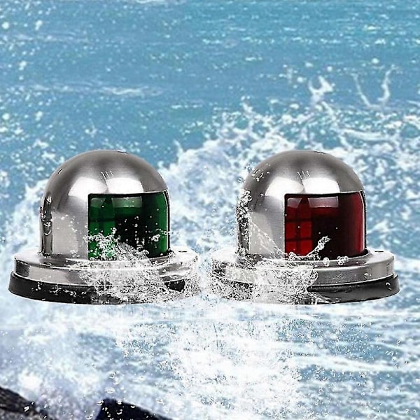 1 par LED Bow Båd Navigationslys 12v 1.6w Anti-korrosion Marine Båd Yacht Lys 8 LED'er Kit Rustfrit Stål Vandtætte Pontoner CMZ