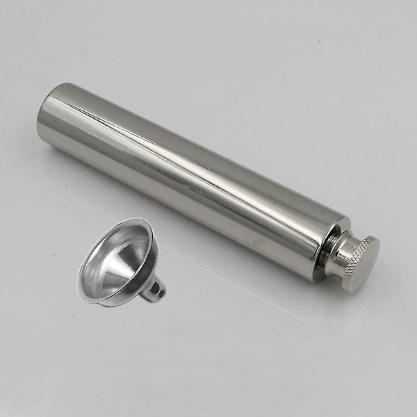 ZHOUBA Mini Bærbar 2oz Rustfritt Stål Lommelærke Speilpolert Tube Husholdningsartikler