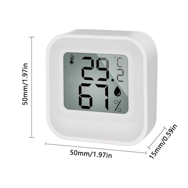 Digitalt termometer og hygrometer (rosa)