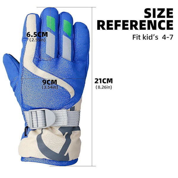 Thermal skidhandskar Barn Barn Vinter Fleece Vattentät Varm Barn Snowboard Snow Handskar 3 Fingrar För Skidåkning Ridning 0 to 5 years