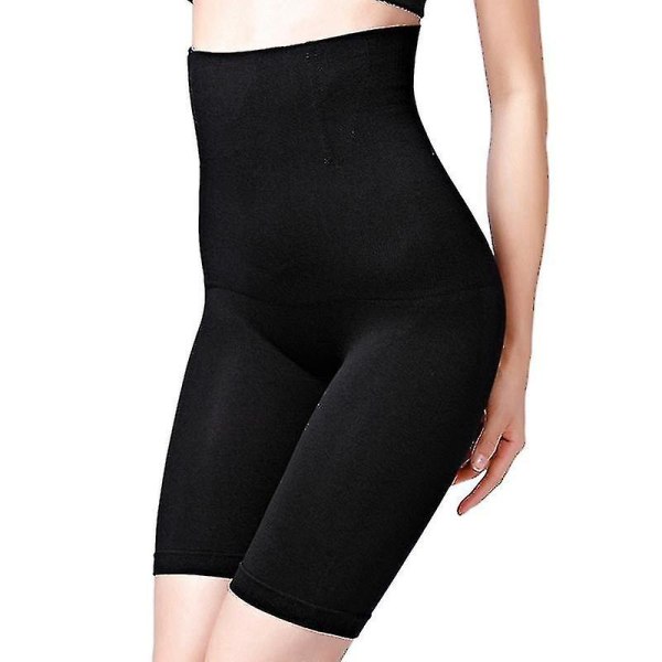 Magkontrollshorts för kvinnor högmidjade kroppsformade trosor Slipshorts under klänningar Lår smalare BLACK 5XL