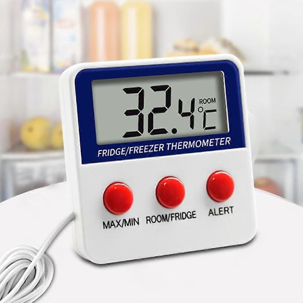 Digitalt LCD Termometer Temperatur Overvågning med Ekstern Probe til Køleskab