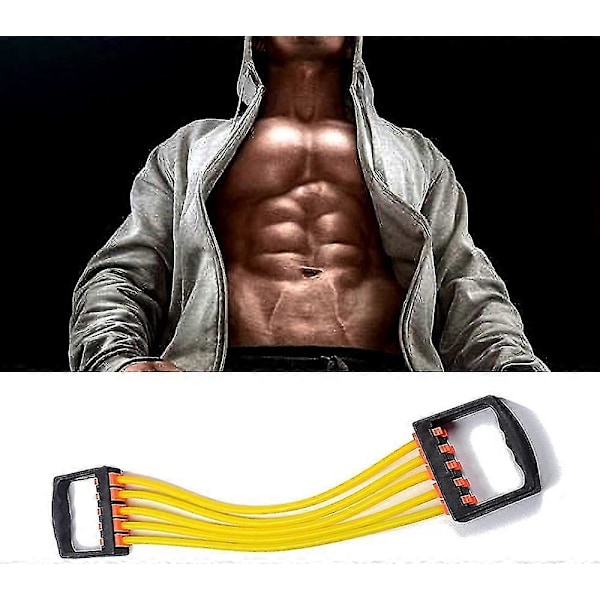 Bröstexpander Motståndsband, Sport Bröstexpander, Justerbar 5 Fjäder Latex Bröstexpander För Bröstexpander Motståndsträning, Gul