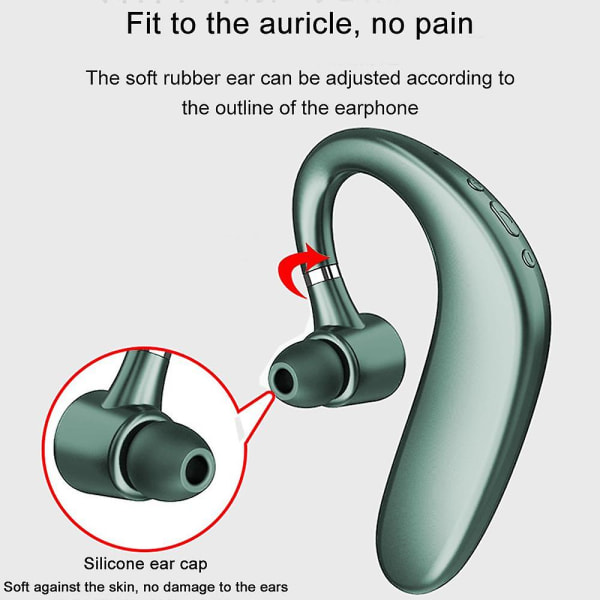 Bluetooth-hodesett, trådløs Bluetooth-øretelefon V5.0 35 timers taletid Håndfrie øretelefoner med støyreduksjon Mic kompatibel med iPhone og Androi green