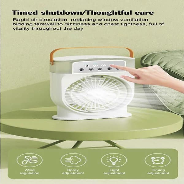 Freeze Bærbar Luftkøler Ventilator, Is Ventilator Luftkøler, Freeze køleventilator White Rechargeable
