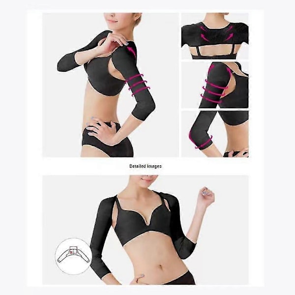 Overarmsformer Post-Kirurgisk Slankende Kompresjonsermer Holdningskorrigerende Topper Shapewear for Kvinner YX[