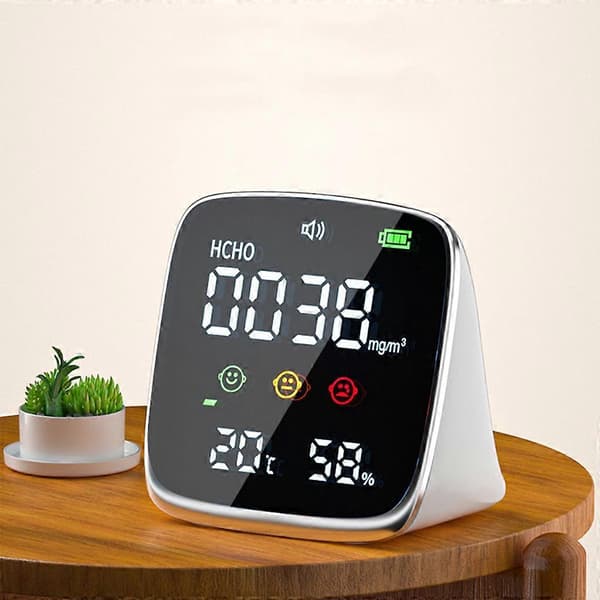 Formaldehydmätare HCHO-detektor Termometer Hygrometer med komfortdisplay