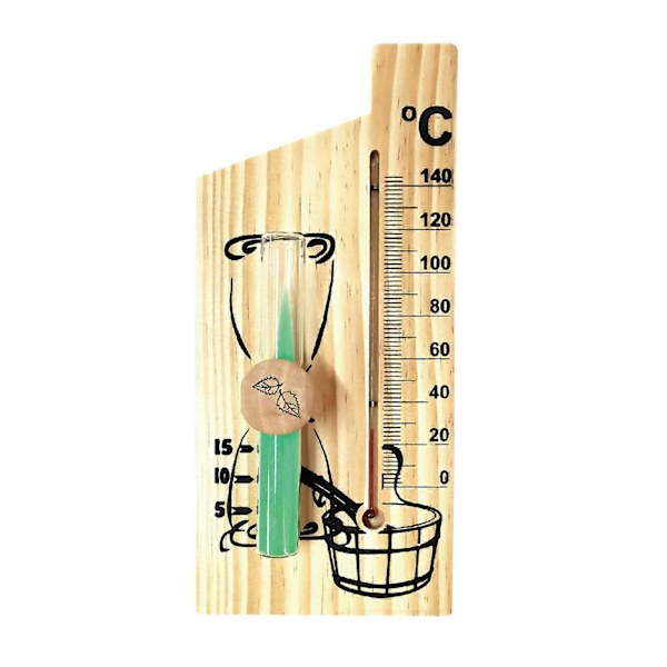 2 i 1 Bastutermometer Sandtimer Timglas Trätermometer Temperaturmätare