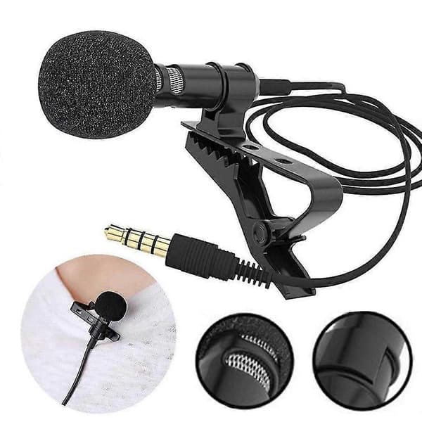 Kompakt Lavalier Clip Mikrofon Plug and Use Gaming Headset Mic 3.5mm Kabelplugg
