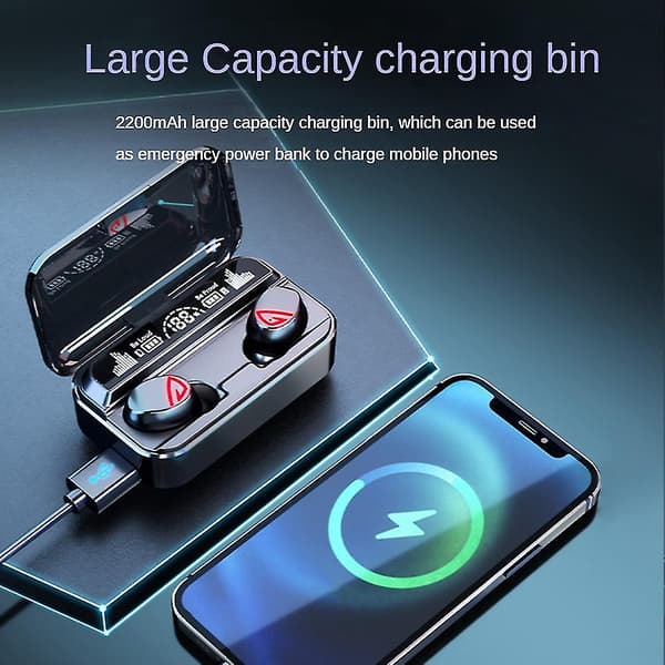S10pro Tws Bluetooth Headset Bluetooth 5.2 Bilateral Stereo Touch Headset Med 2200ma Digital Display Ladeboks Hvit