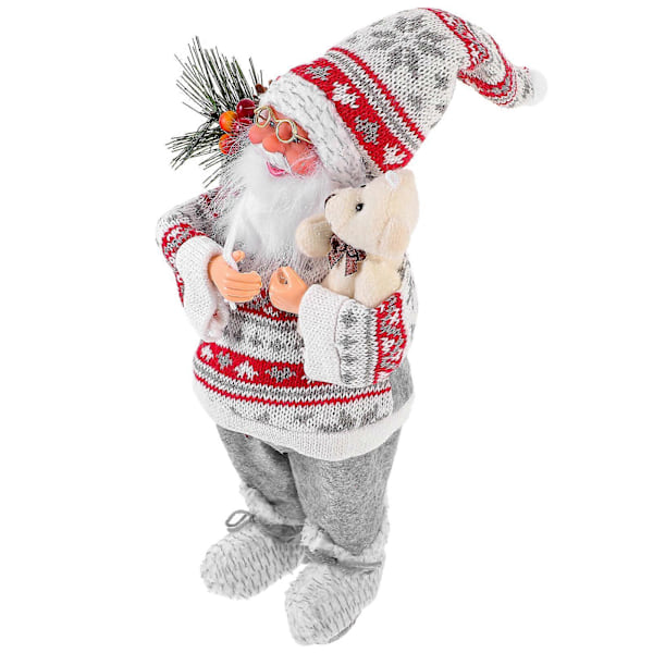 Jultomte Staty Jul Tomte Figur Stående Tomte Dekoration Julfest Dekor