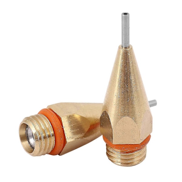 2 stk. 1 mm Åbningsdiameter Smeltelimdyse 1,0x40 mm Kobberdyse Med Dysenøgle Interchan-haoyi