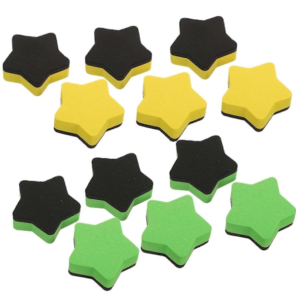 Letvægts Whiteboard Viskere Magnetiske Klasseværelses Tørre Viskere Gul 5,5x5,5cm 12 stk