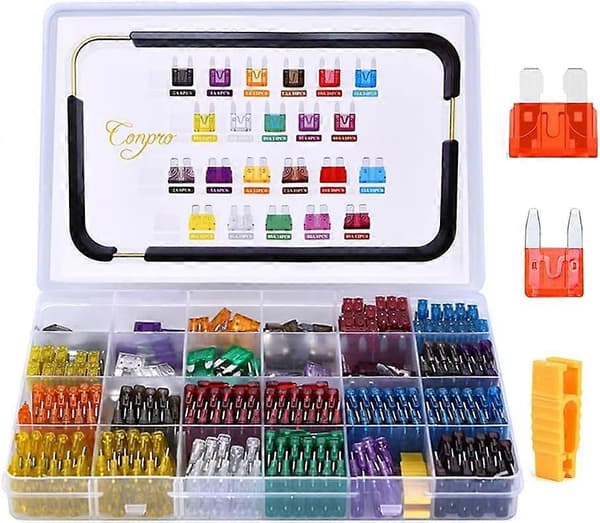 Set 150x bilsäkringar, 2A 3A 5A 7,5A 10A 15A 20A 25A 30A 35A 40A, Klämma, Multicolor