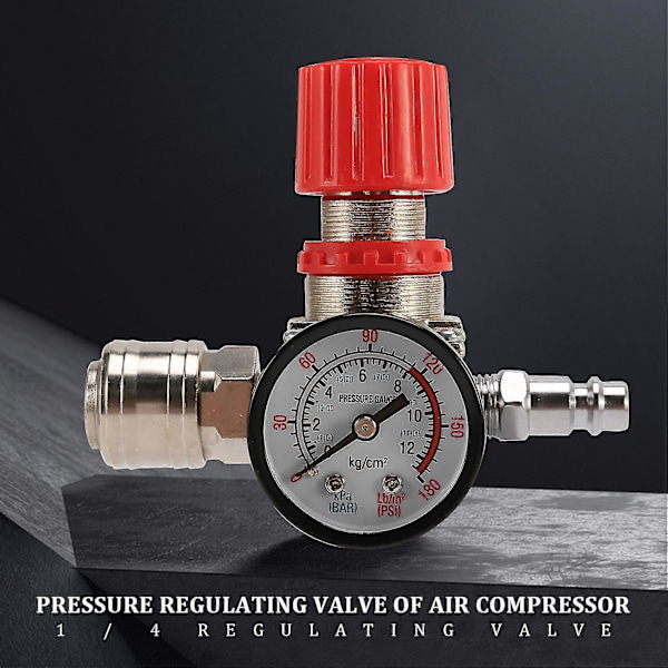 1/4 tommer Trykregulator Luftkompressor Trykregulator Reductionsventil 3 Huller Kontrolventil