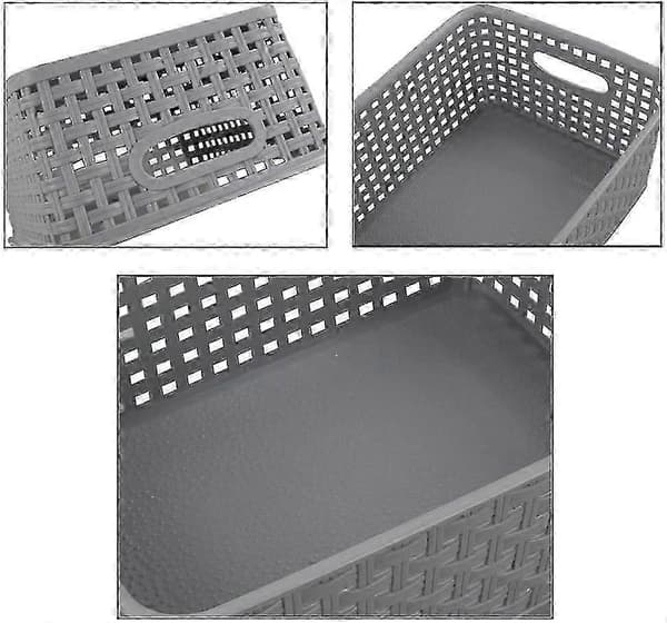 Plast Opbevaringskurv, Grå 25,5 cm * 19,3 cm * 10,4 cm