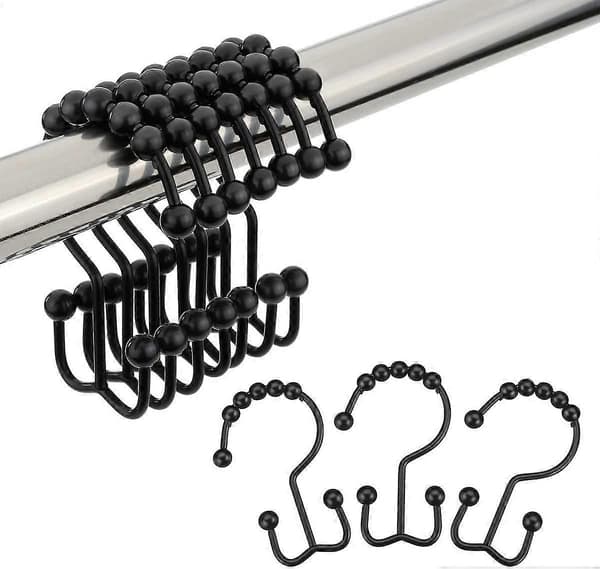 12 Rustfrie Dusjringer, Rustbestandig Metall Dusjforhengringer