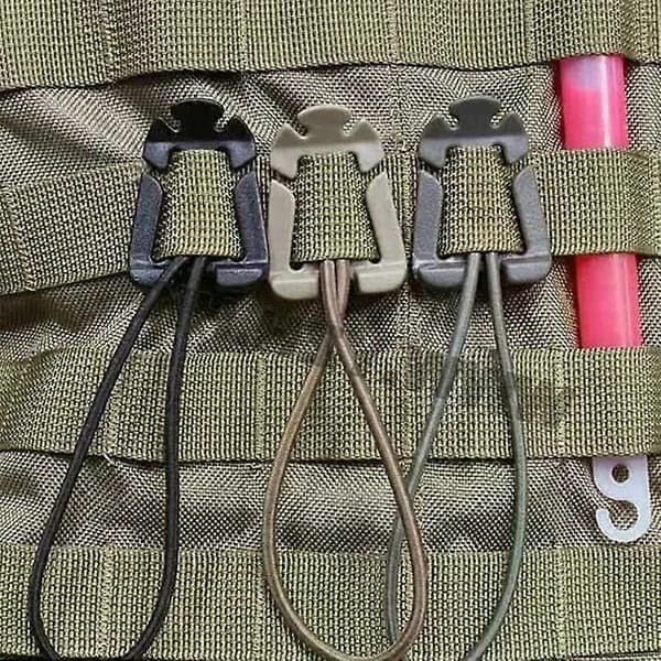 Molle Web Dominators med elastisk snöre för ryggsäcksvävband Molle-fästen - Taktiska redskapsklämmor