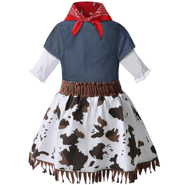 Cowgirl Halloween kostym för flickor Toddler västerländsk finklänning Outfit Nyfödd baby karnevalskjol Spädbarnsfestkläder 5 st 12 Months