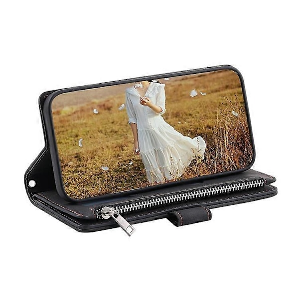 Stil 005 Kompatibelt För Samsung Galaxy A56 5G Plånboksfodral Rombsömmar PU Läder Telefonskal Black