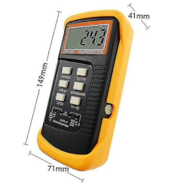 K-type Termoelement Termometer med 4 Prober Kelvin Skala Indikator