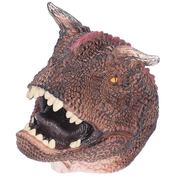 Handmålade Barn Verklighetstrogna Carnotaurus Dinosaurie Handdockor - Vattenmålade Leksaker