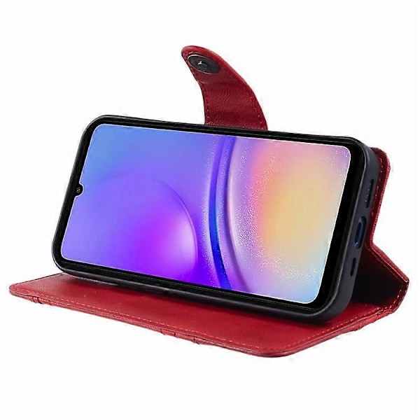 Kompatibelt Skal för Samsung Galaxy A55 5G, skarvad PU-läder magnetisk stängning plånboksfodral Red