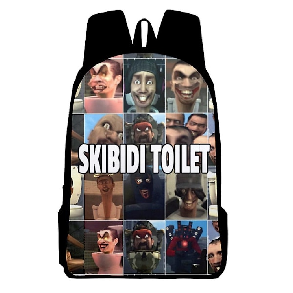 Lasten reppu Skibidi WC printed koululaukku Suurikapasiteettinen reppu style 1
