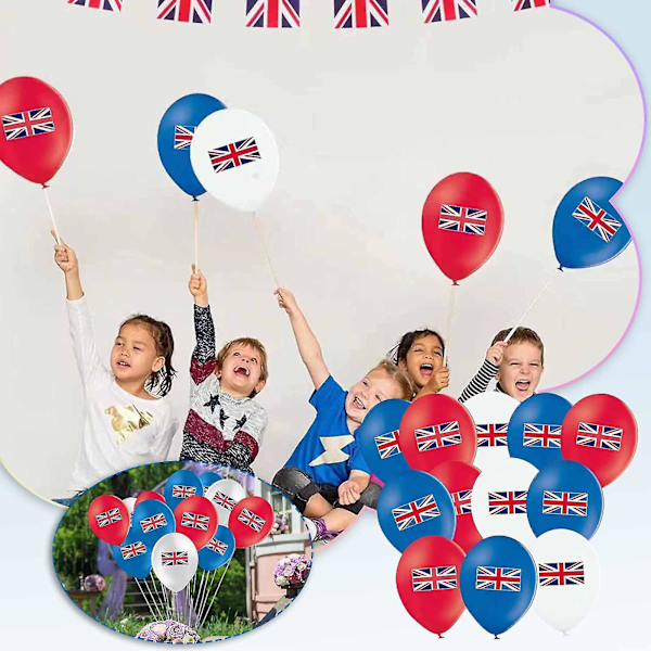 Julepynt UK 1952-2022 70-årsdekorasjoner 2022 Dronningdekorasjoner 12 stk Ballongdekorasjoner 2022 For Dronningens Fest Gate Hjemmefest Feiring