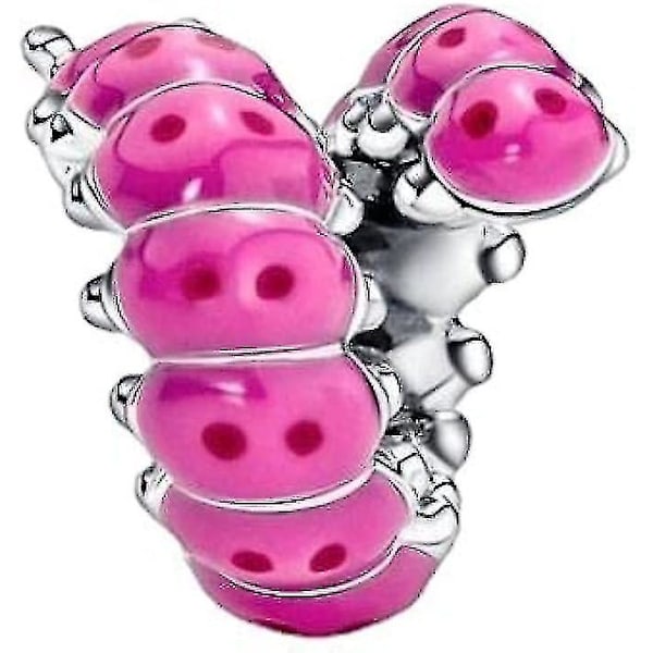 Sød Krøllet Caterpillar Charm Vedhæng 925 Sterling Sølv Charm Bead Vedhæng, sølv