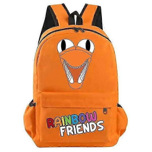 Rainbow Friends printet rygsæk afslappet skoletaske til mellemtrinnet Orange