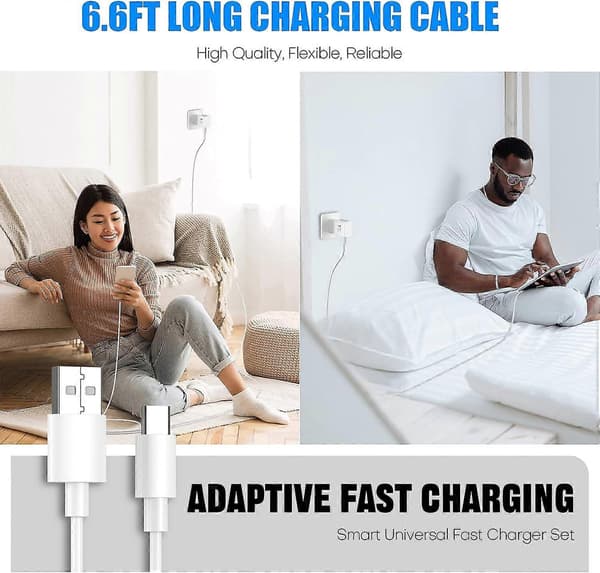 Samsung Laddare Snabbladdning USB Typ C Kabel 1.8m för Android Samsung Galaxy S6/S7/S8