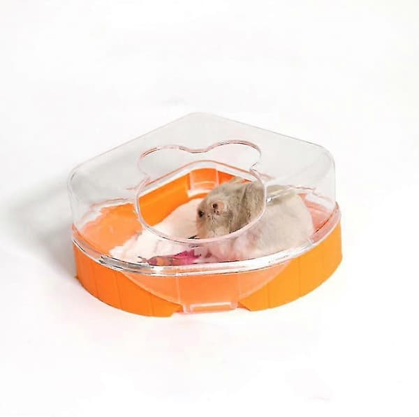 Jinglin Hamster Badrum, Kompakt Enkel Bastu För Små Hamstrar (1 Styck, Orange)