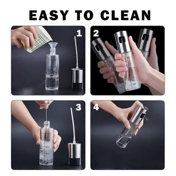 2x Matoljesprayflaskor [100ml] - Oljedimflaskor Klar - Oljedispenser Atomizer i Rostfritt Stål
